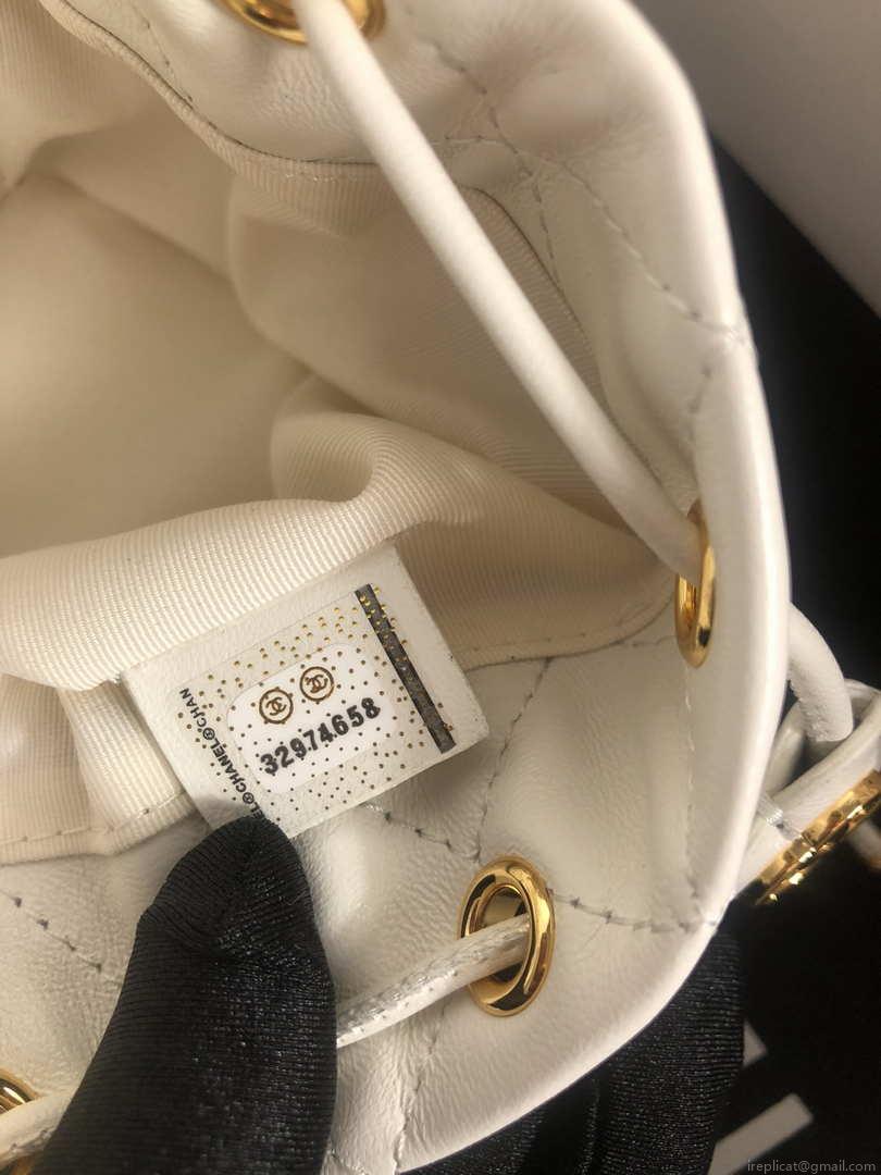 Chanel AP2750 Bucket Bag Shoulder Bag Lambskin White