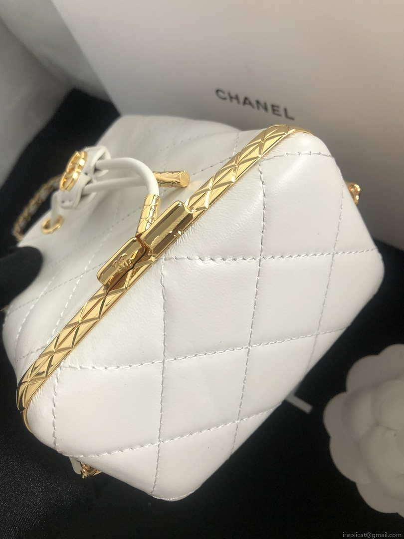 Chanel AP2750 Bucket Bag Shoulder Bag Lambskin White
