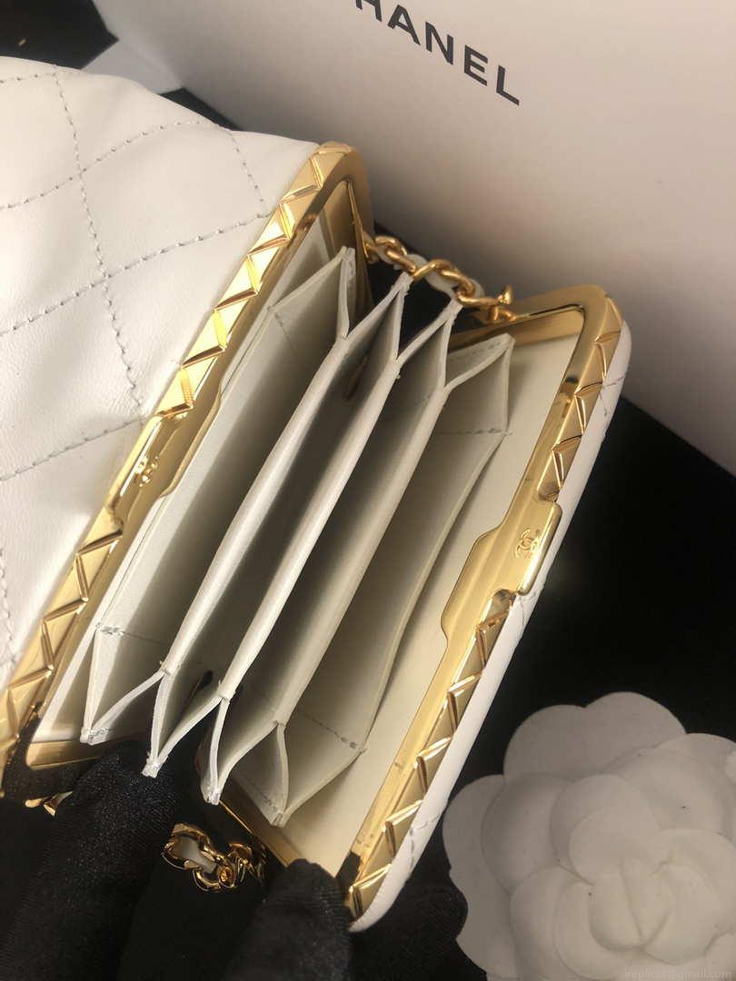 Chanel AP2750 Bucket Bag Shoulder Bag Lambskin White