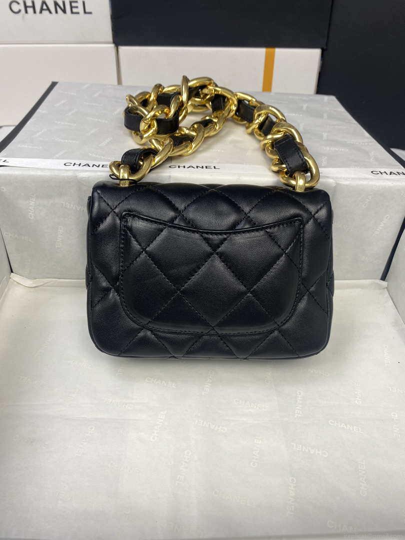 Chanel Mini Flap Bag Lambskin Gold-Tone Metal AS3213 Black