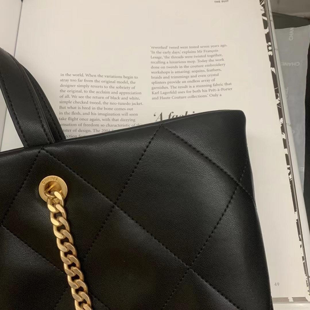 Chanel AS3128 Maxi Shopping Bag Calfskin In Black