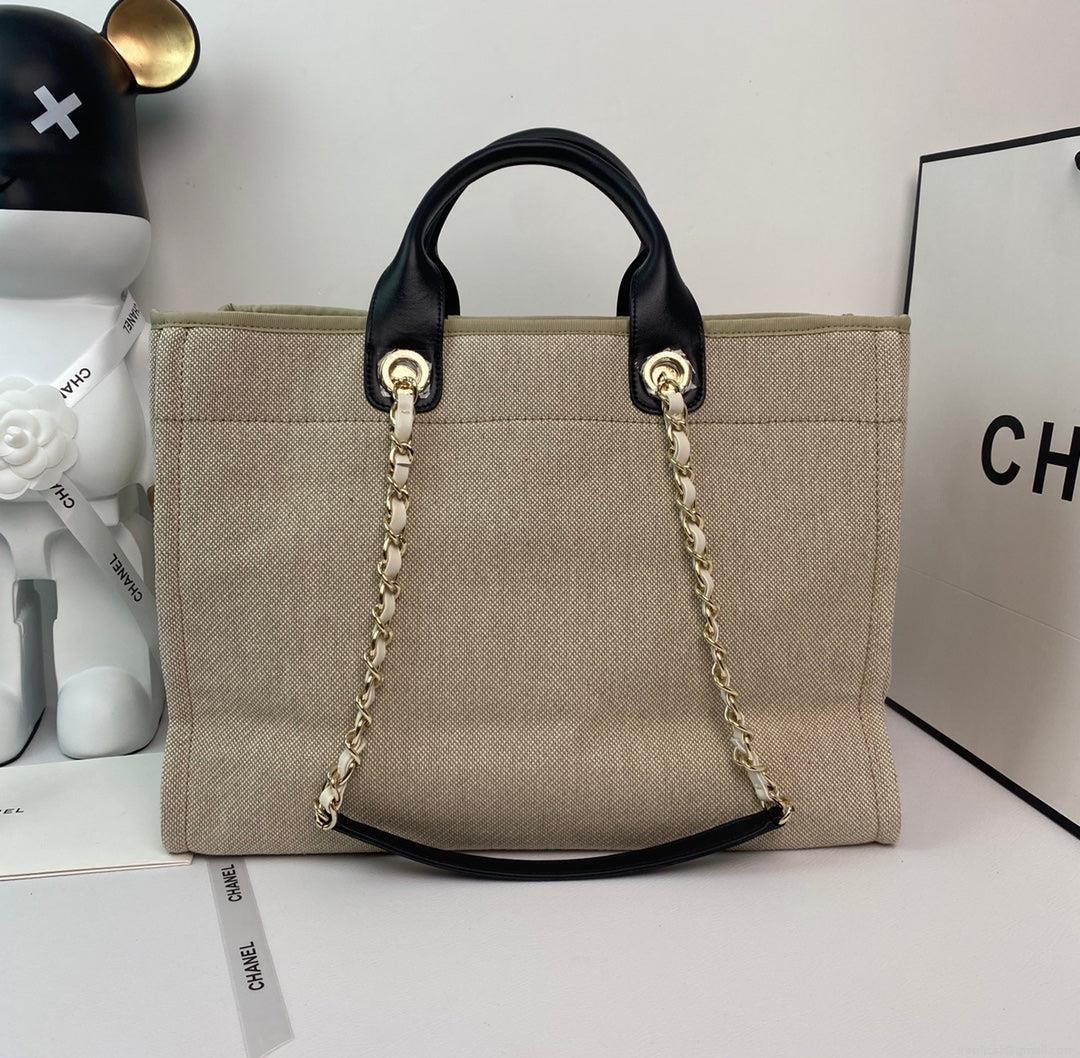 Chanel A66941 Large Shopping Bag A93786 Clothing beige with black