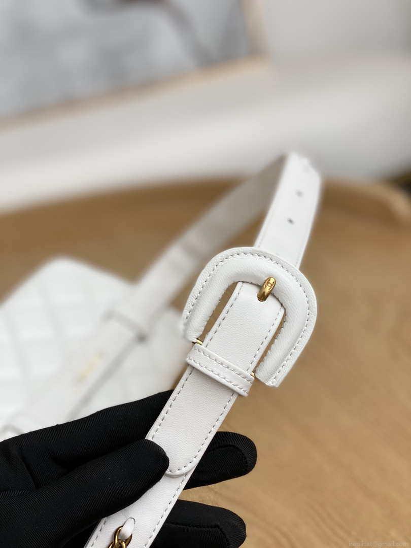 Chanel A99009 Waist bag Lambskin White Gold