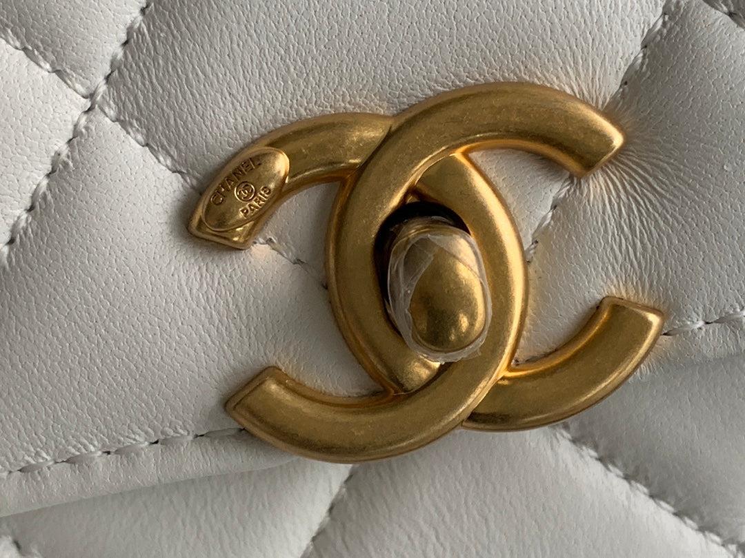 Chanel Small Flap Bag Lambskin AS3241 white