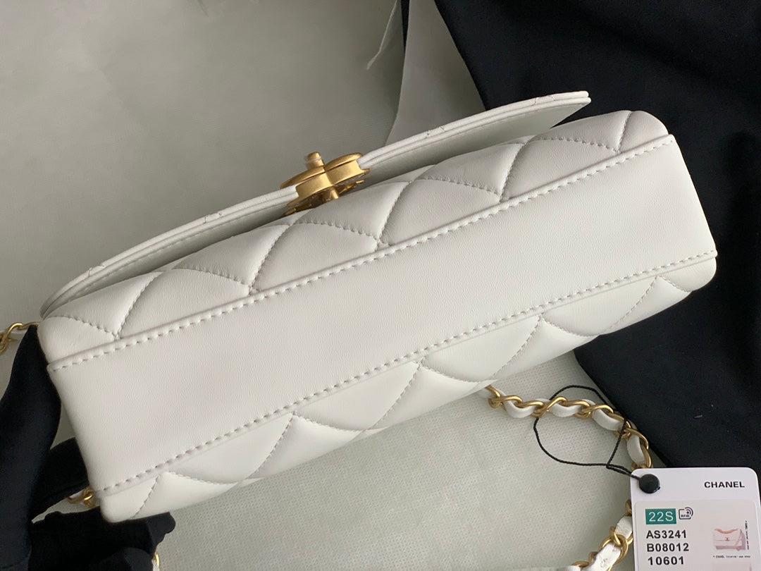 Chanel Small Flap Bag Lambskin AS3241 white