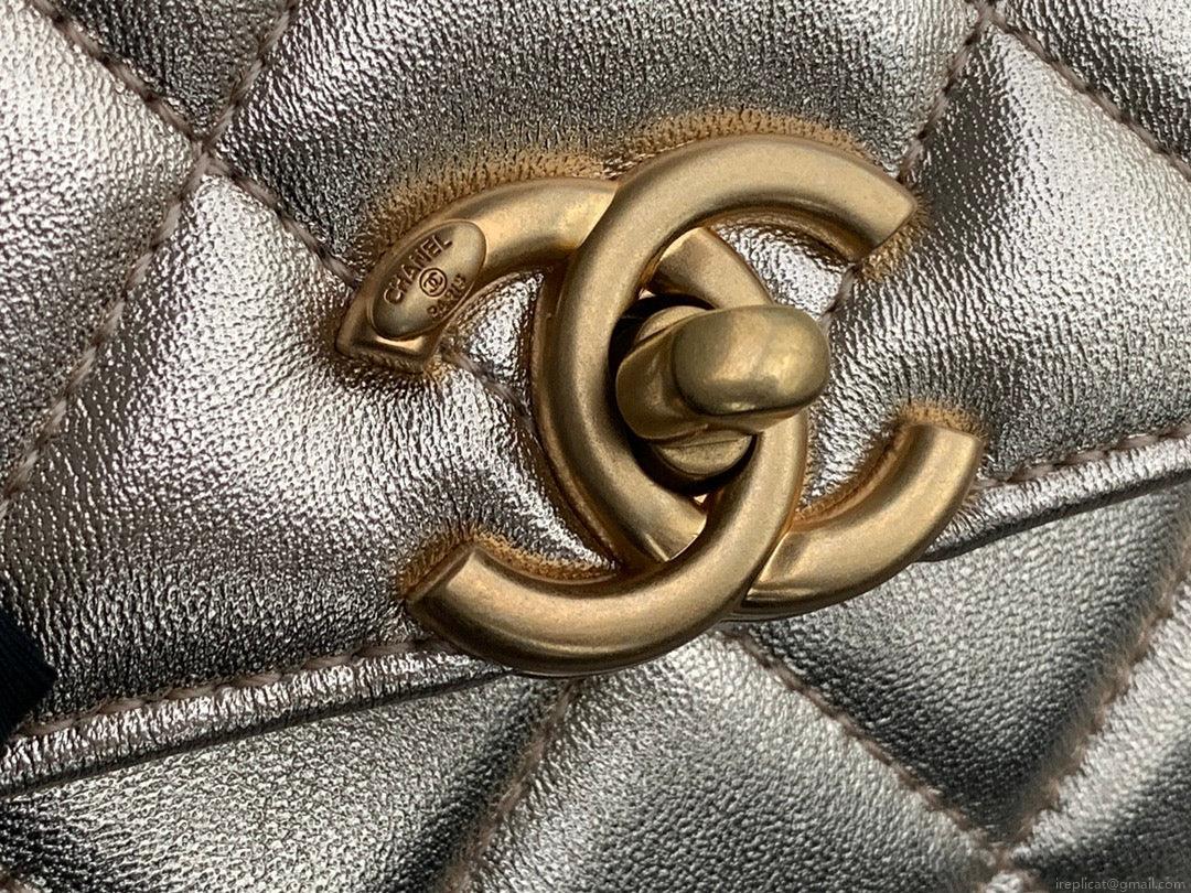 Chanel Small Flap Bag Lambskin AS3240 Gold
