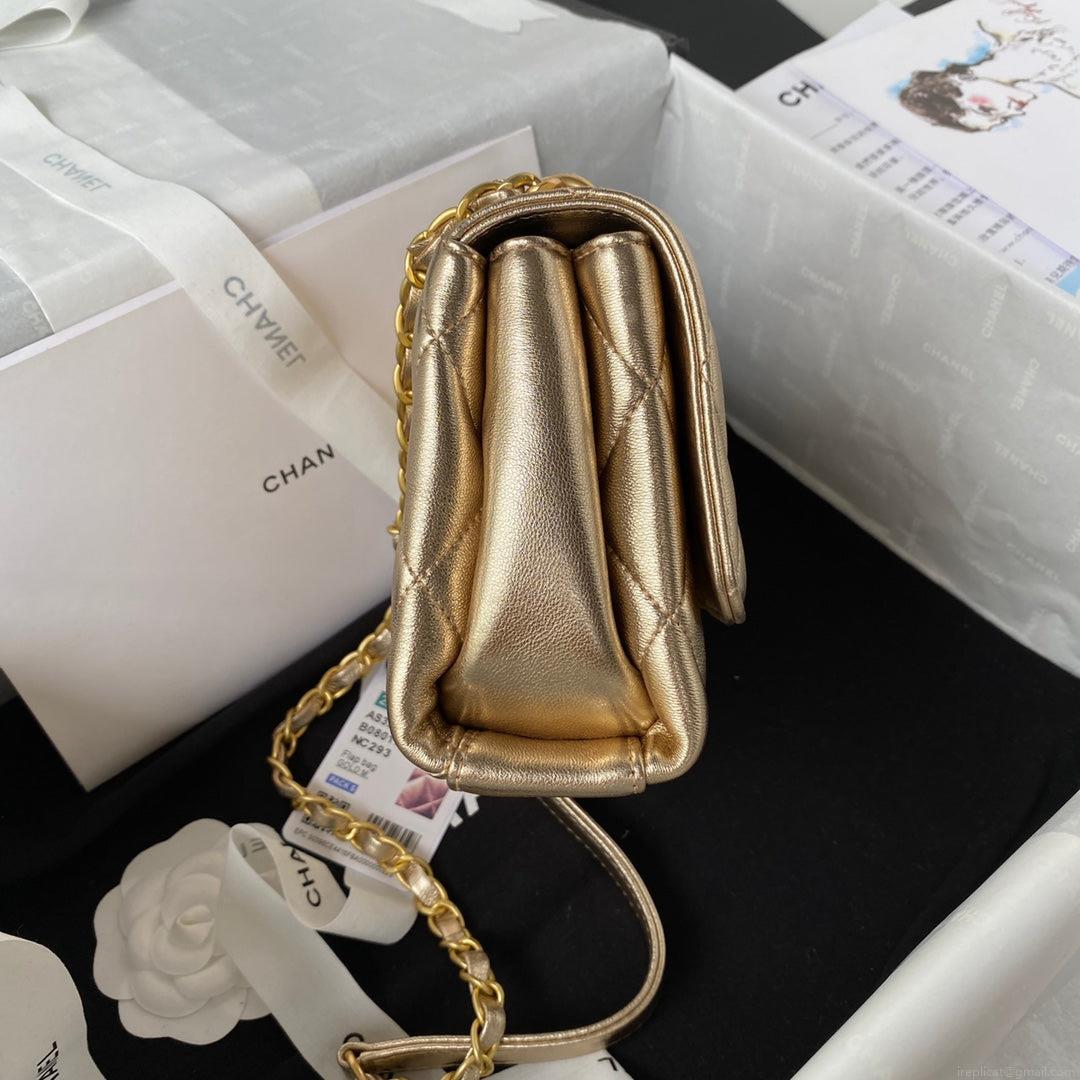 Chanel Mini Flap Bag Lambskin AS3239 gold