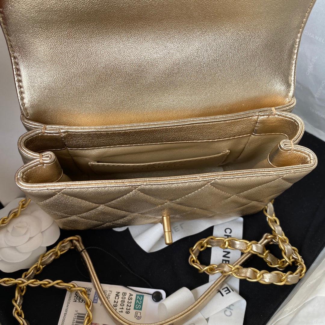Chanel Mini Flap Bag Lambskin AS3239 gold