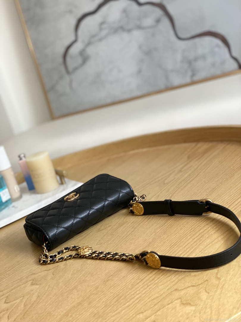 Chanel AP81210 Belt Pocket Bag Black