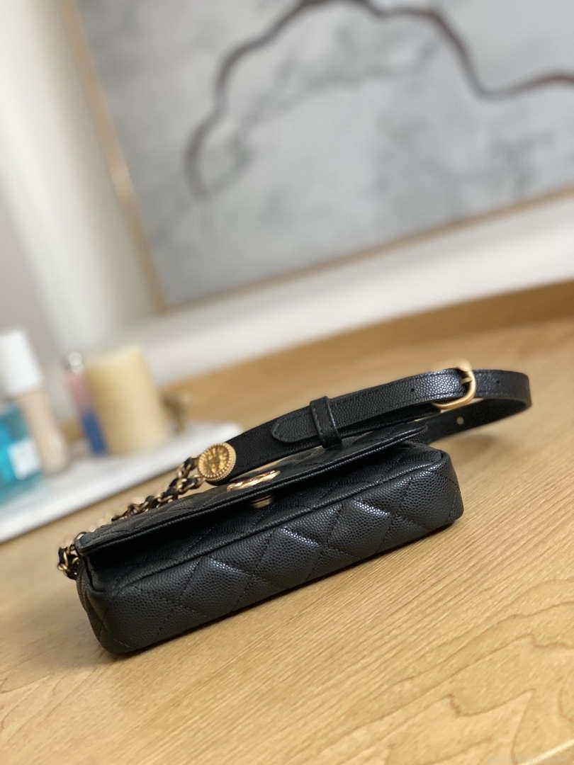 Chanel AP81210 Belt Pocket Bag Black