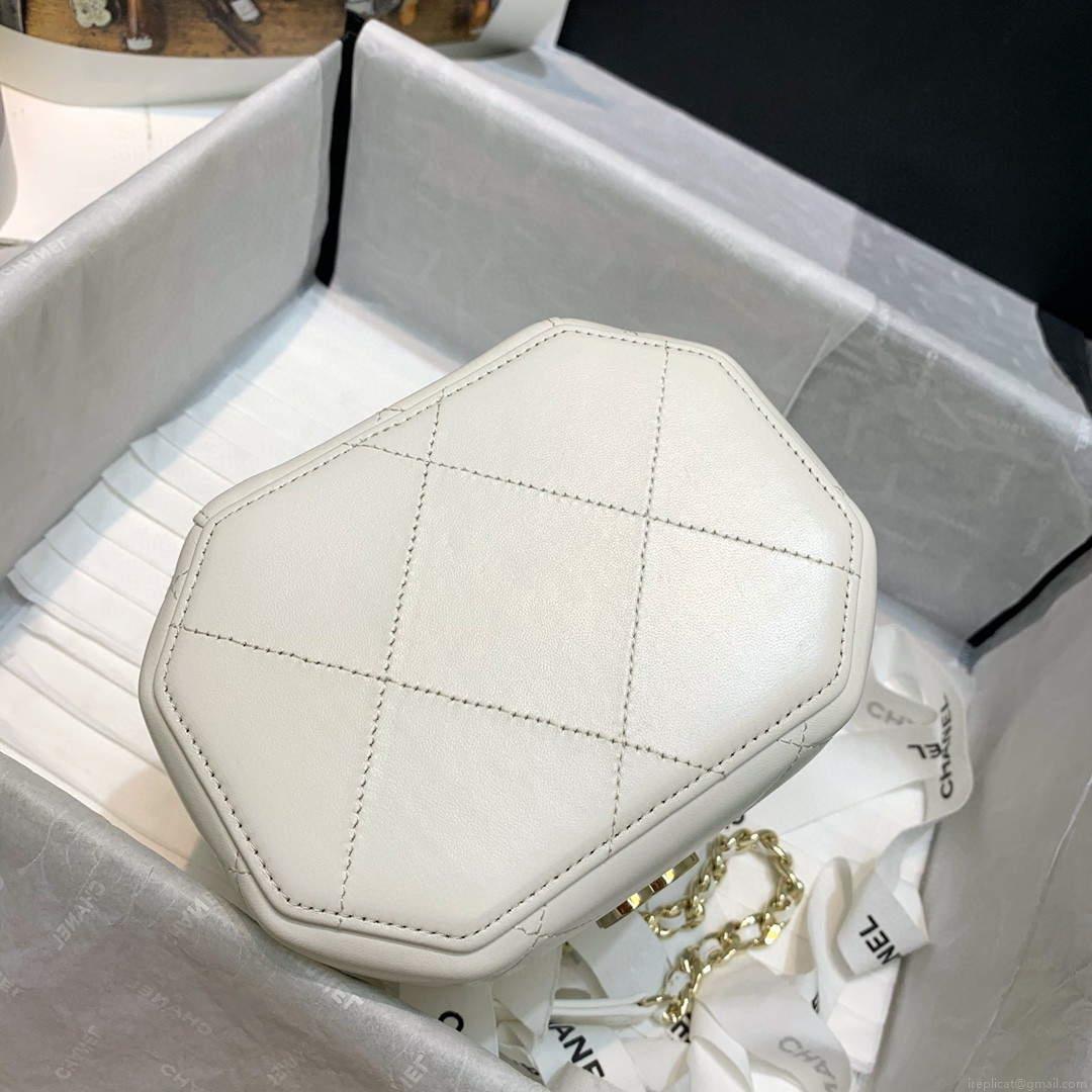 Chanel AS2630 Small Vanity Case Lambskin gold-tone metal White