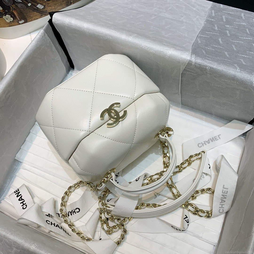 Chanel AS2630 Small Vanity Case Lambskin gold-tone metal White
