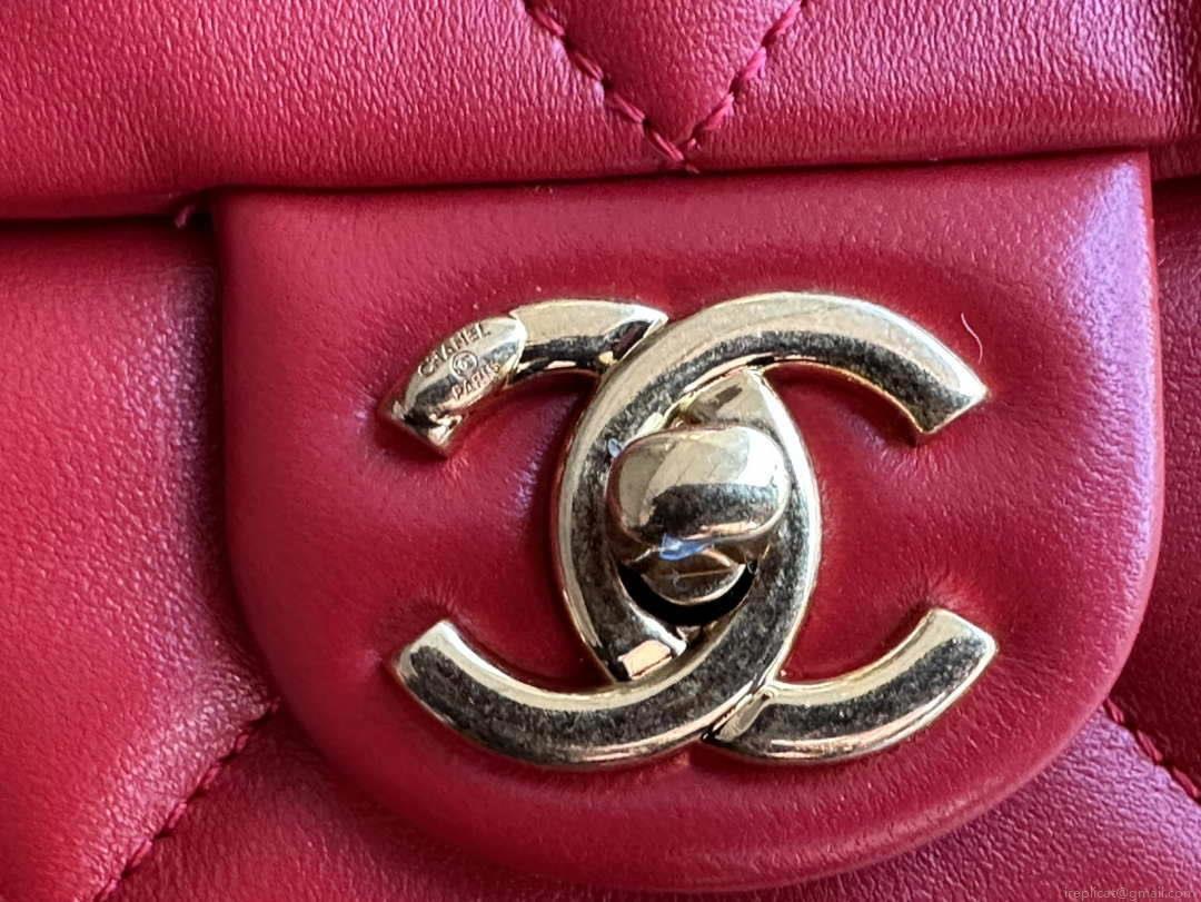 Chanel flap bag Lambskin AS3498 Red