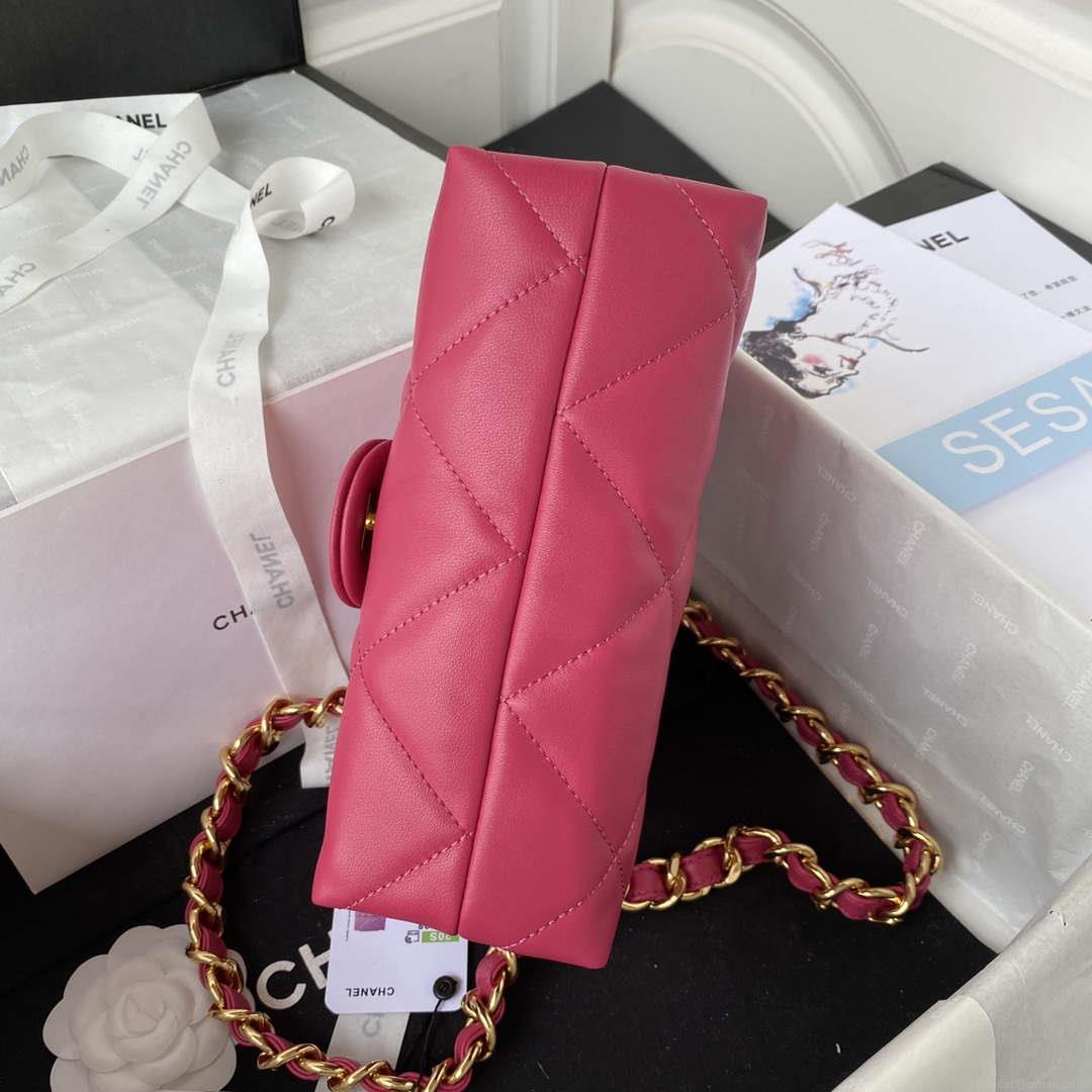 Chanel flap bag Lambskin AS3498 Rose Red