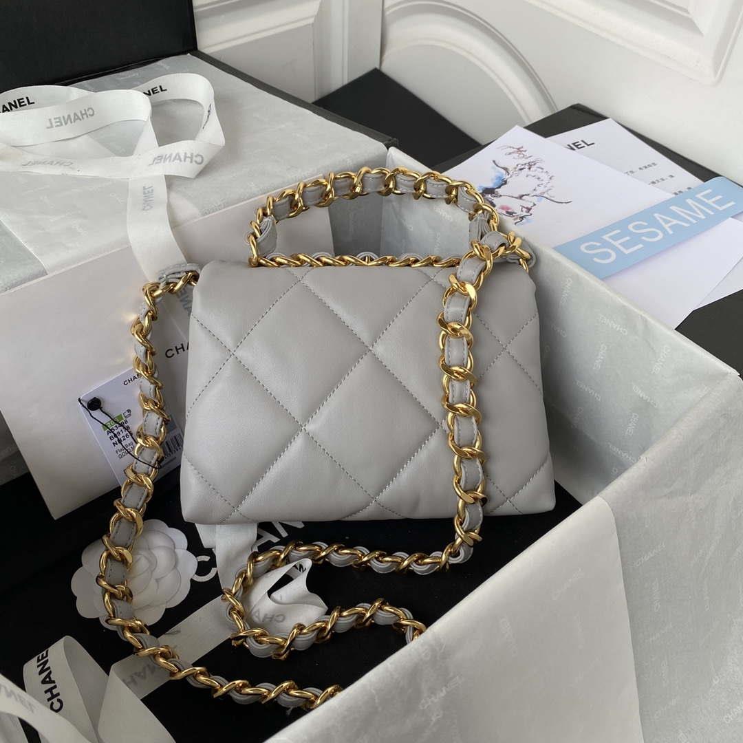 Chanel flap bag Lambskin AS3498 Gray