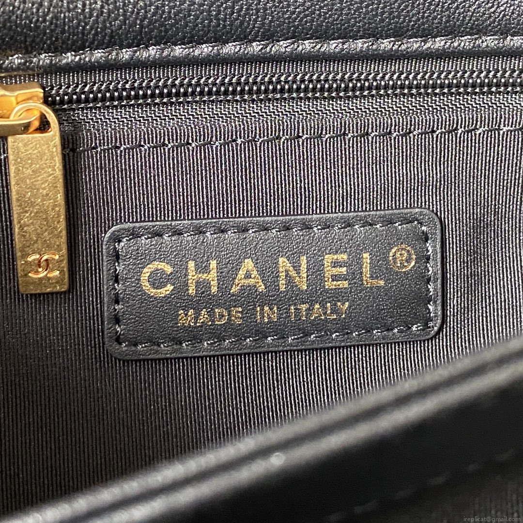 Chanel AS3499 Flap Bag Lambskin Black