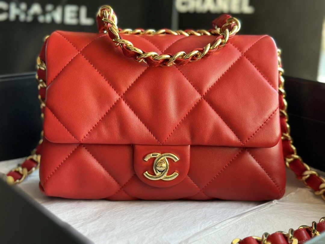 Chanel AS3499 Flap Bag Lambskin Red