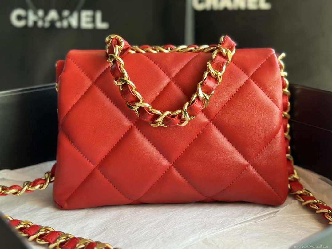 Chanel AS3499 Flap Bag Lambskin Red
