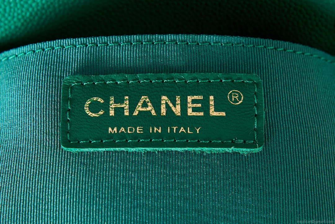Chanel AS3860 Backpack Grained Shiny Calfskin & Gold-Tone Metal Green