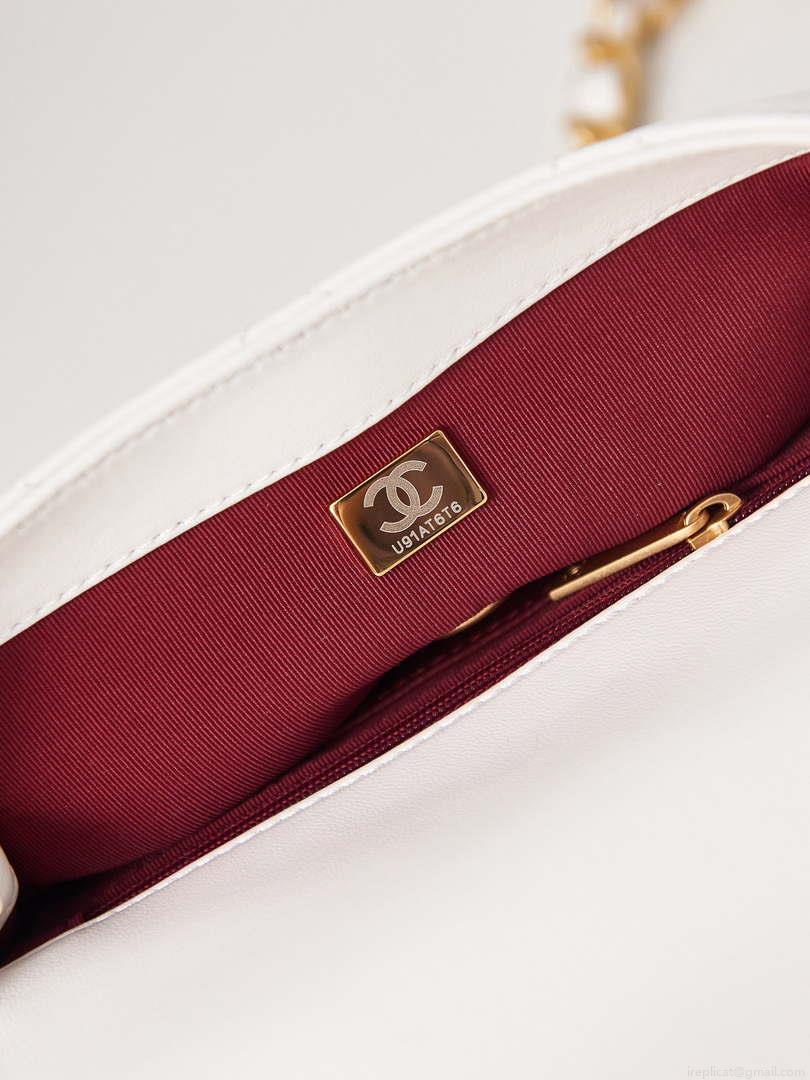 Chanel AS4012 Small Flap Lambskin Bag White