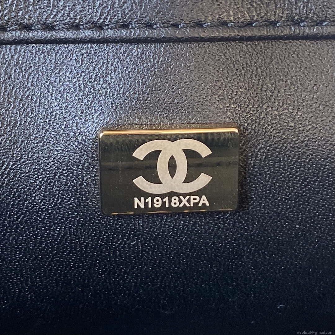 Chanel AS3356 Flap 23FW Patent leather Camellia Black