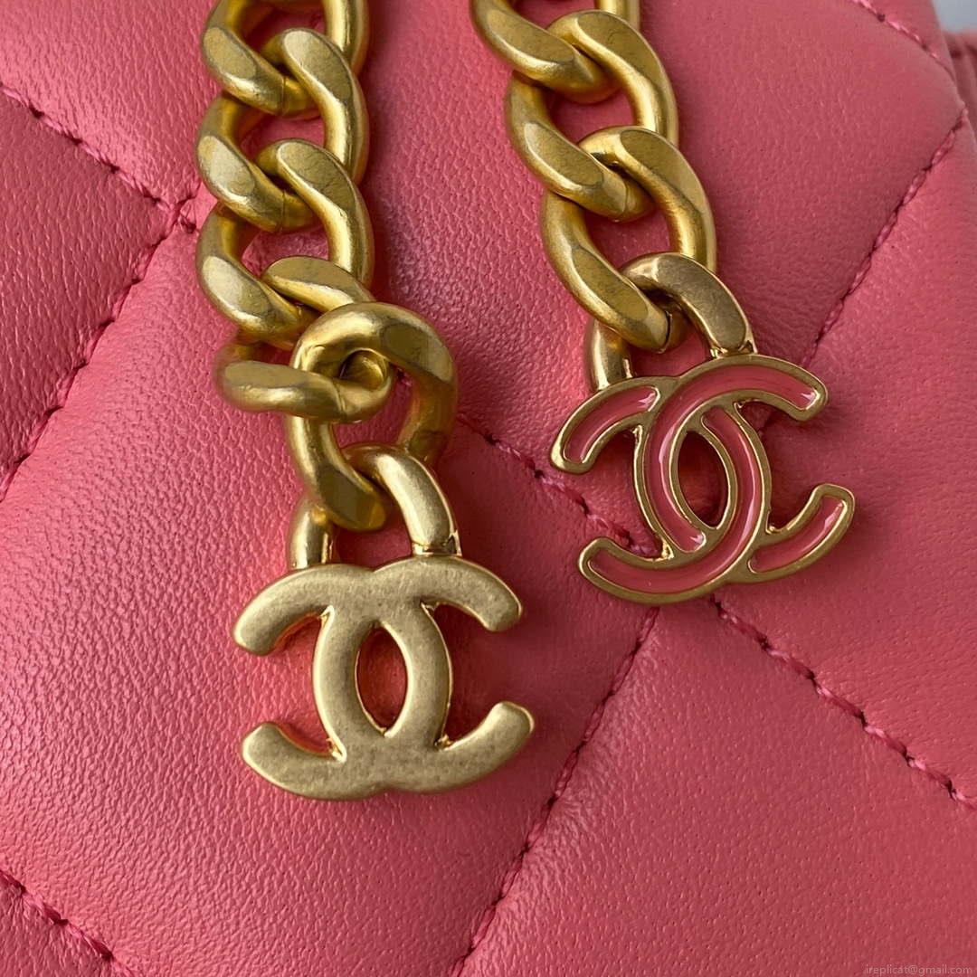 Chanel AS3113 Mini Flap Bag Lambskin Rose Red
