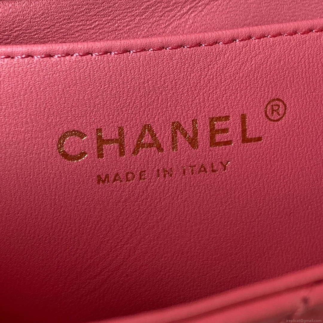 Chanel AS3113 Mini Flap Bag Lambskin Rose Red