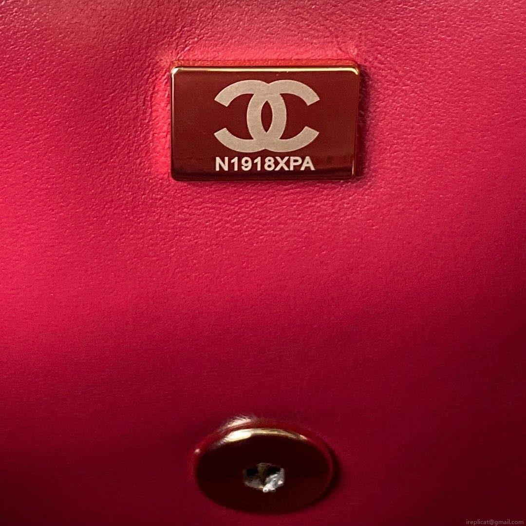 Chanel AS3791 Flap Bag Velvet and Lambskin Red