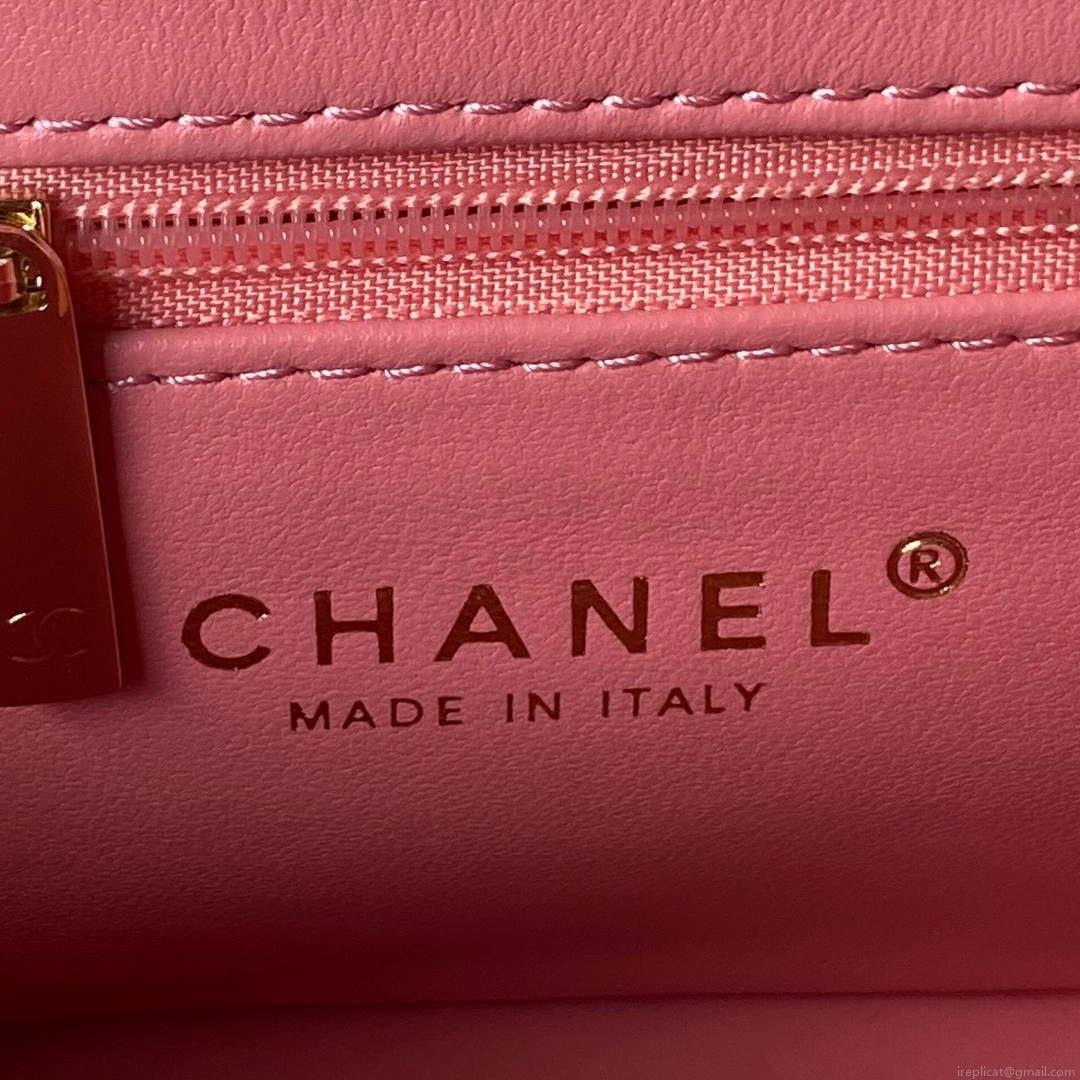 Chanel AS3791 Flap Bag Velvet and Lambskin Pink