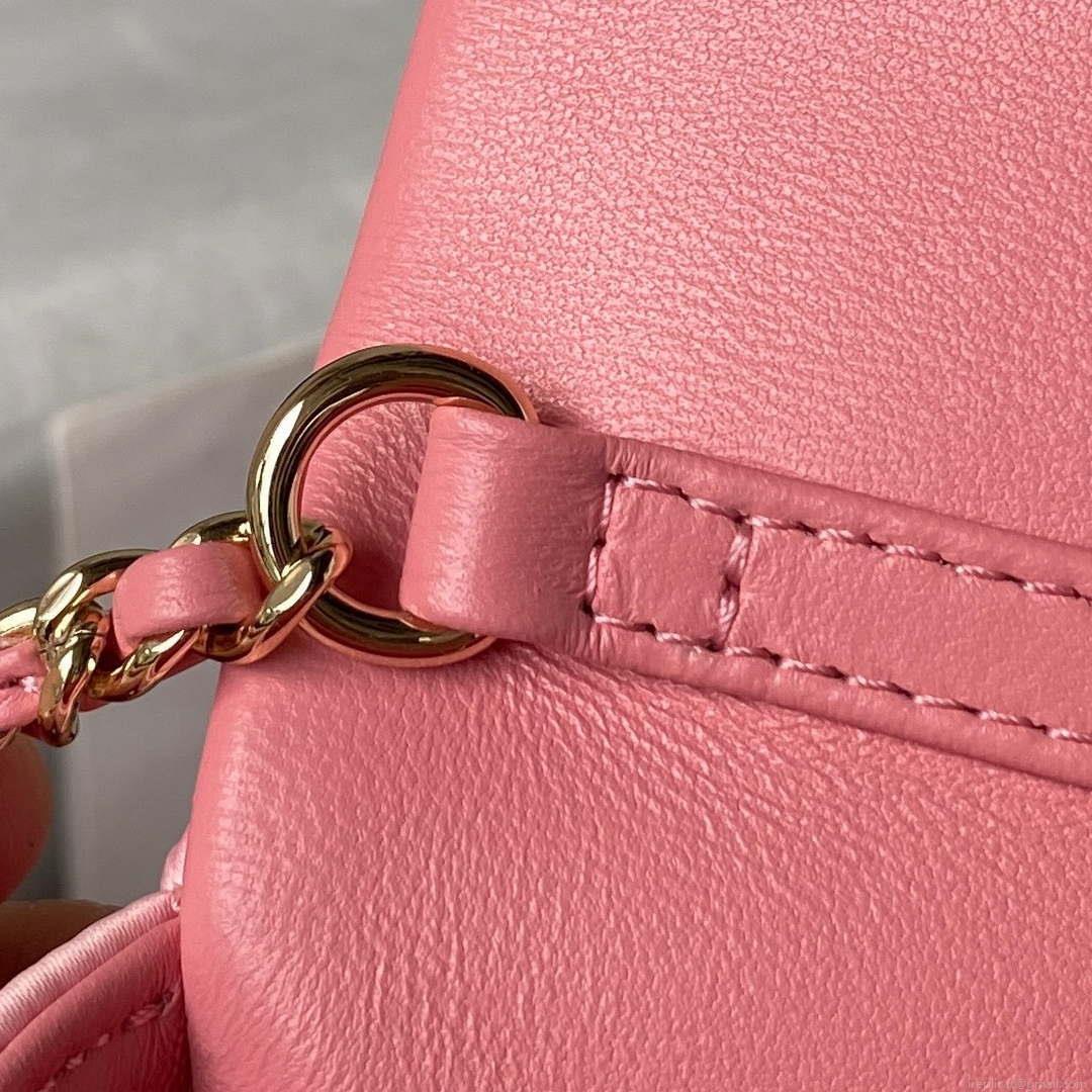 Chanel AS3791 Flap Bag Velvet and Lambskin Pink