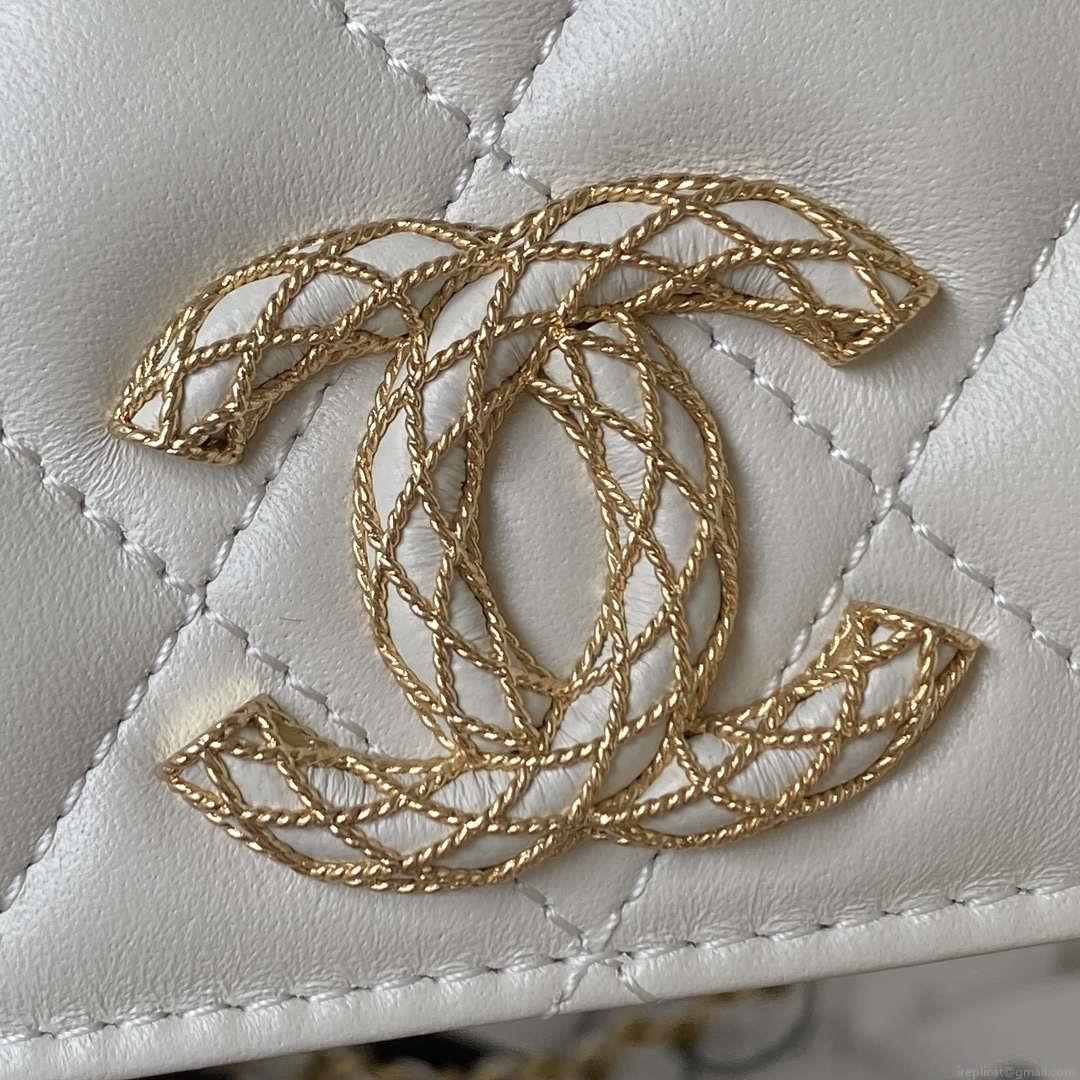 Chanel AP3363 Flap Baguette Bag Lambskin White