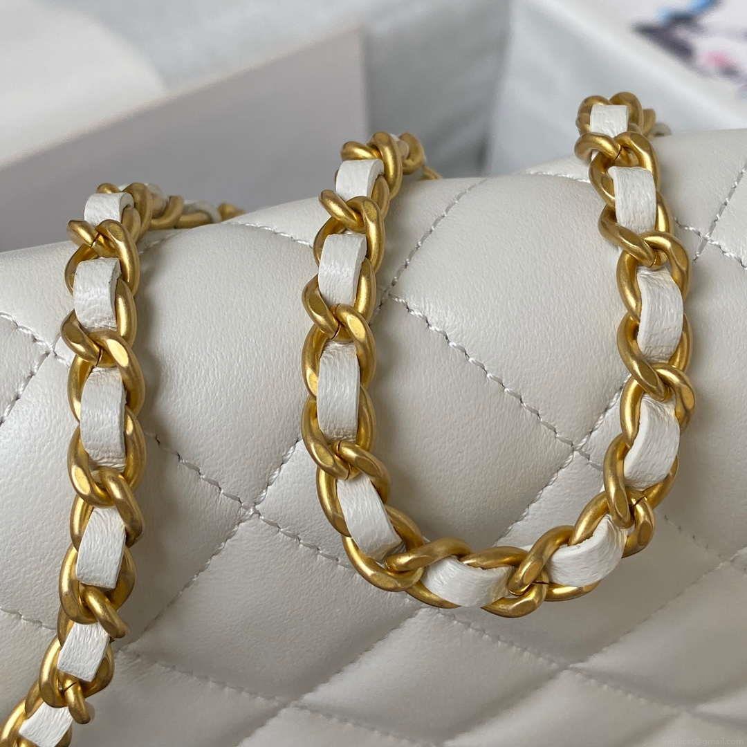 Chanel AP3363 Flap Baguette Bag Lambskin White