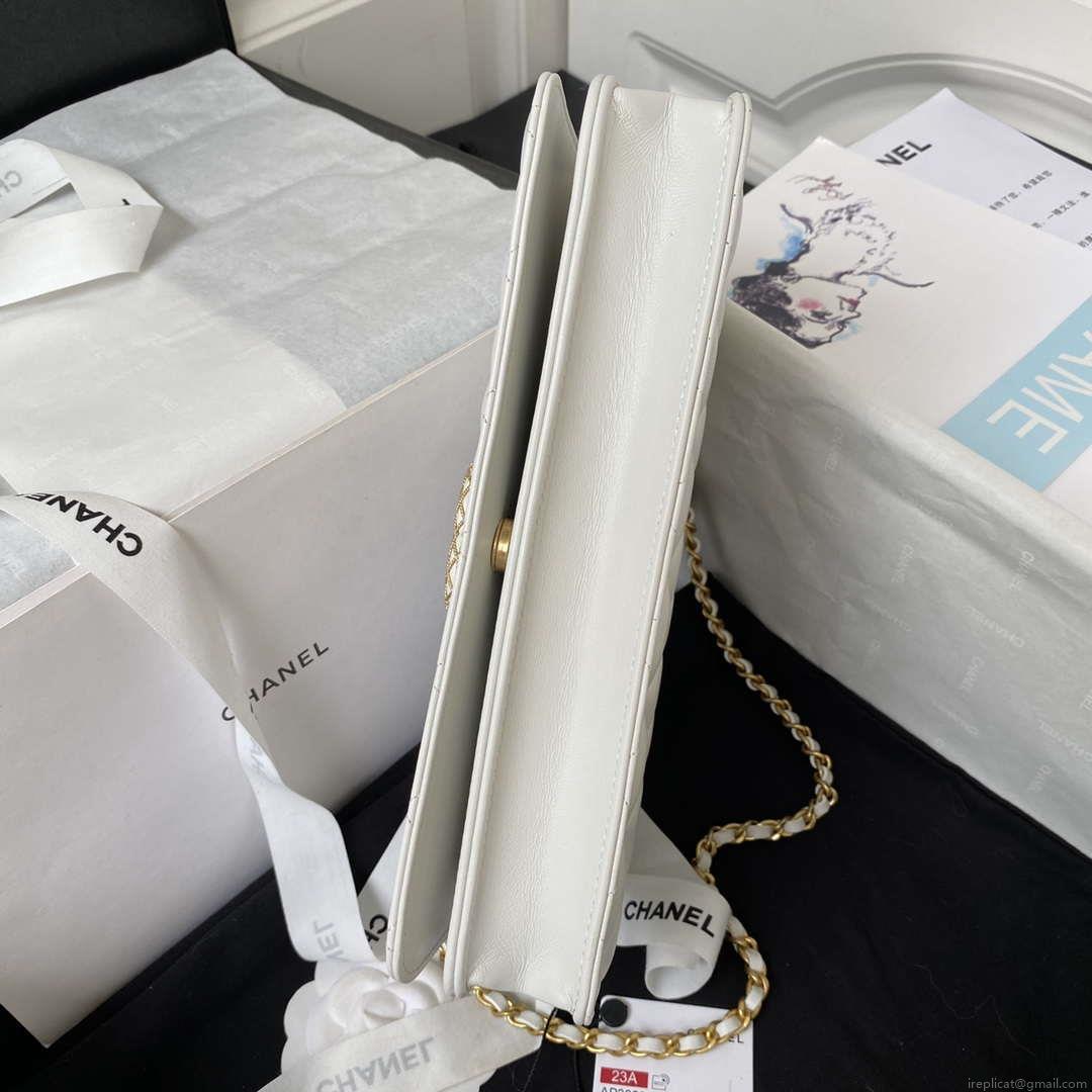 Chanel AP3363 Flap Baguette Bag Lambskin White