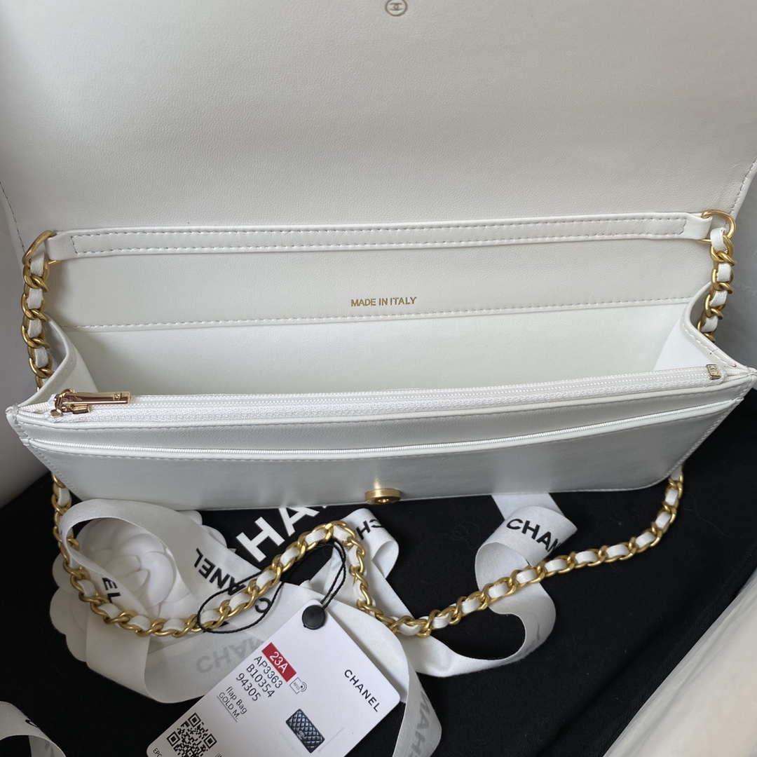 Chanel AP3363 Flap Baguette Bag Lambskin White