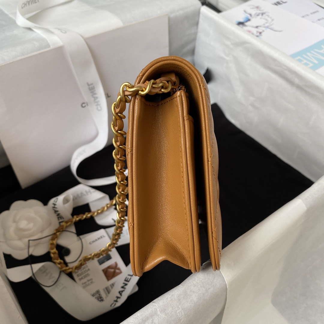 Chanel AP3363 Flap Baguette Bag Lambskin Brown