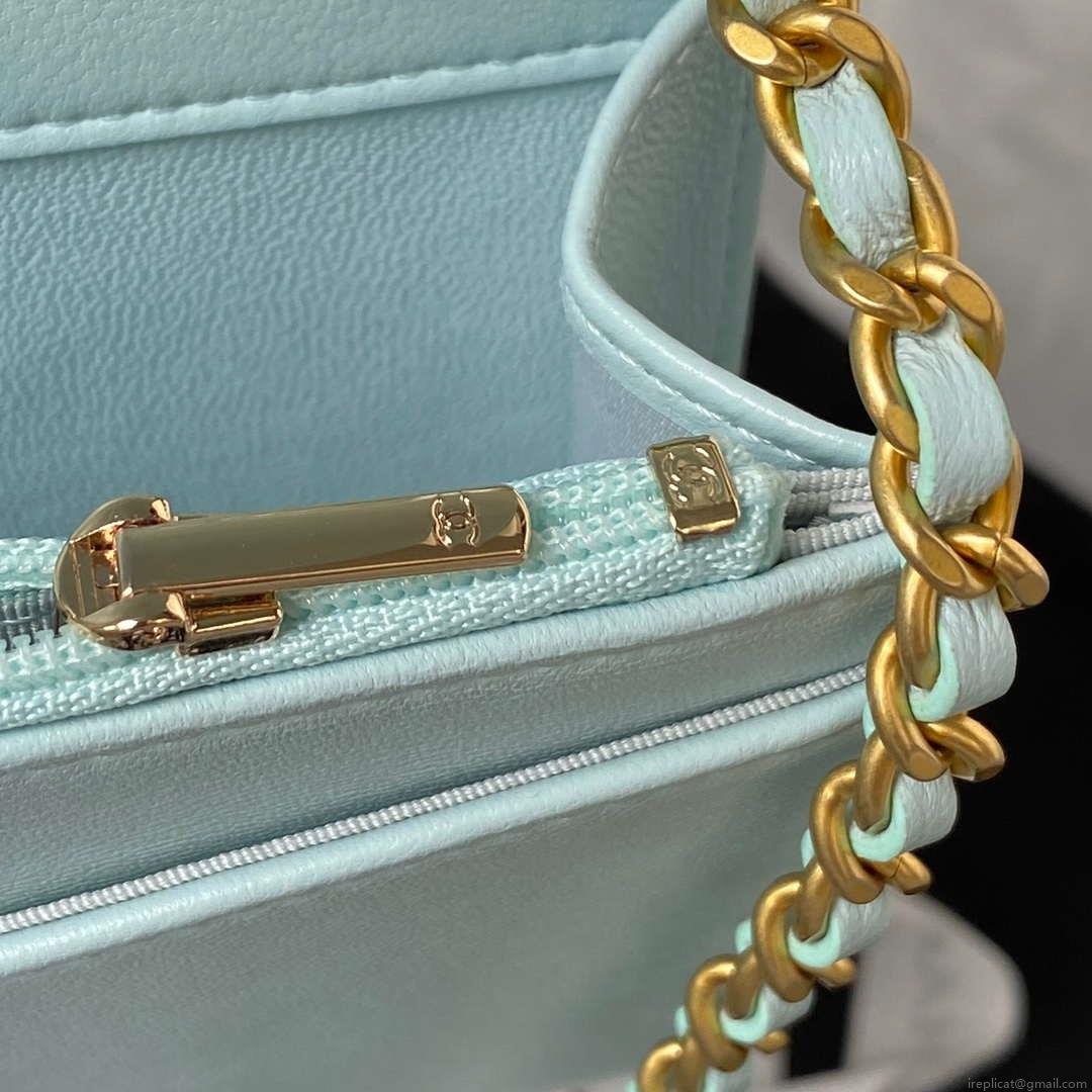 Chanel AP3363 Flap Baguette Bag Lambskin Blue