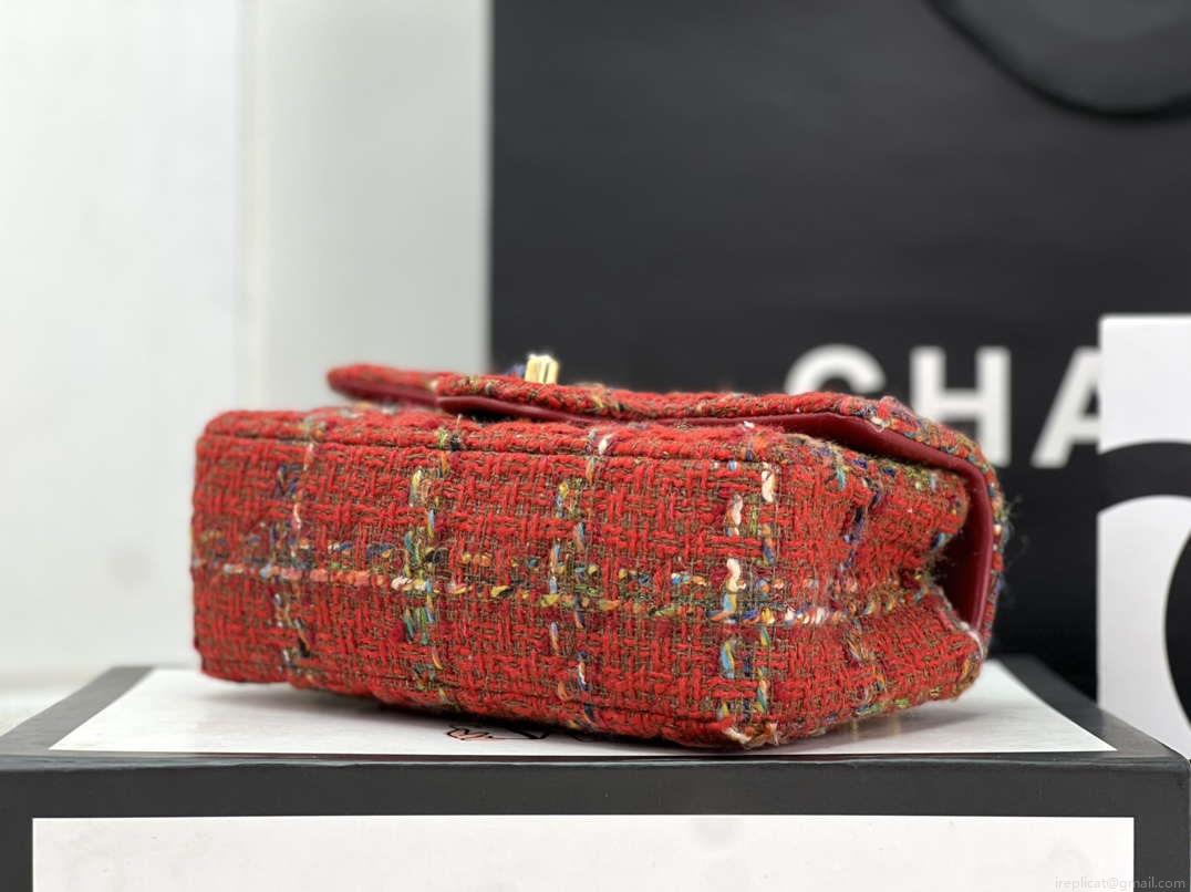 Chanel AS1116 Small Flap bag Woolen A69900 Red