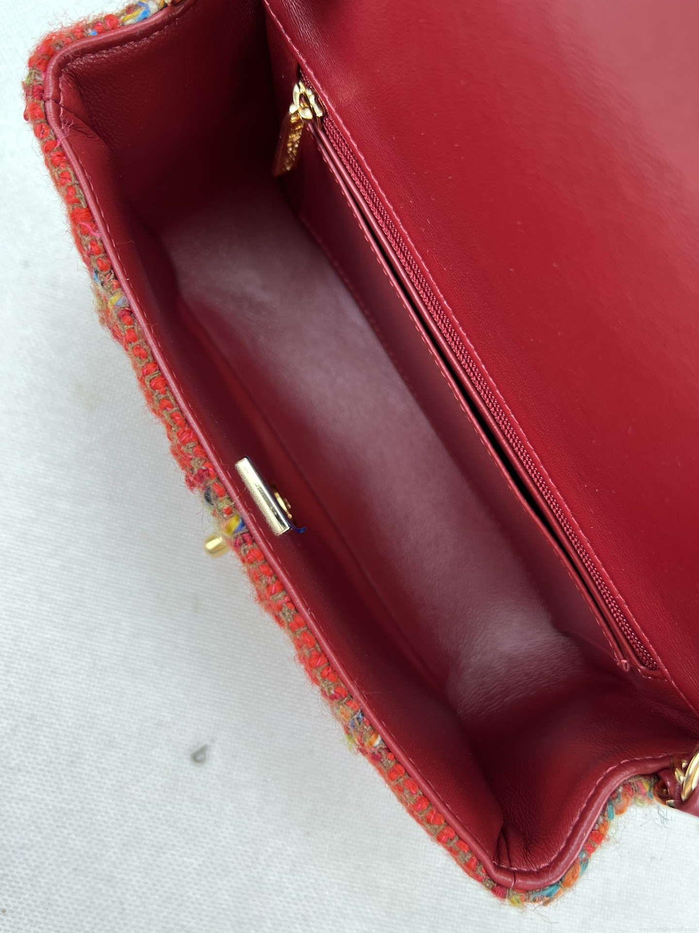 Chanel AS1116 Small Flap bag Woolen A69900 Red
