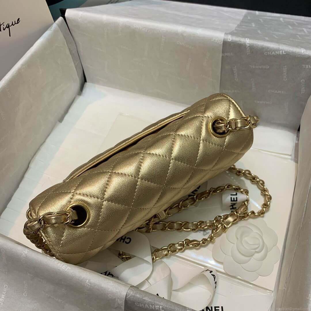Chanel A69900 Chanel 1116 Mini Flap Lambskin B05133 Bag Gold