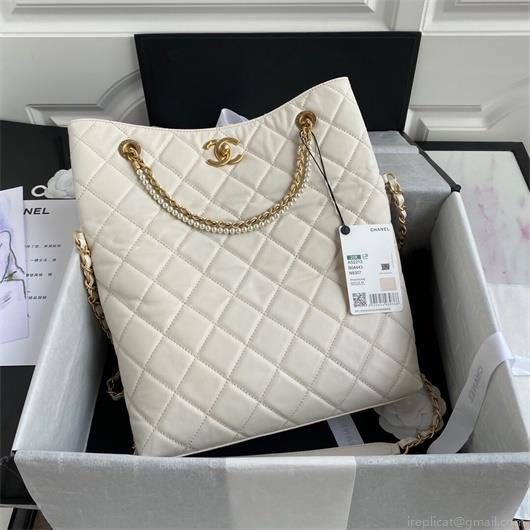 Chanel AS2213 Shopping Bag Calfskin Beige