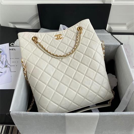 Chanel AS2213 Shopping Bag Calfskin Beige