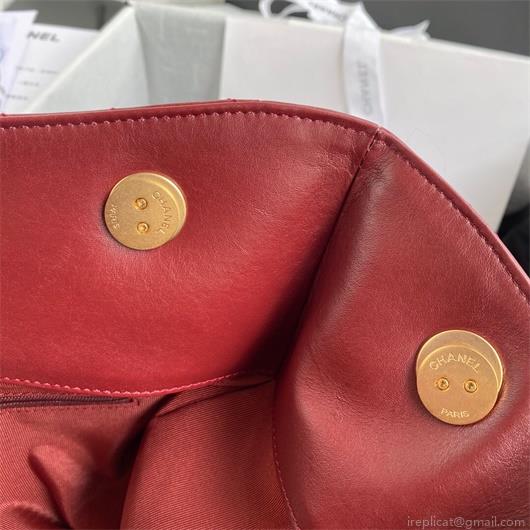 Chanel AS2213 Shopping Bag Calfskin Wine Red