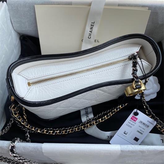 Chanel A91810 Gabrielle Small Hobo Bag White