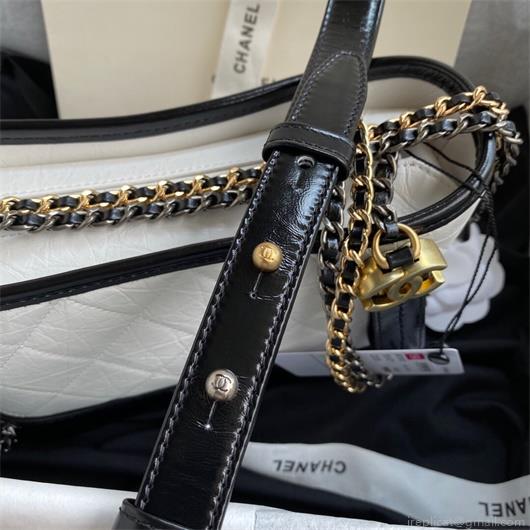 Chanel A91810 Gabrielle Small Hobo Bag White