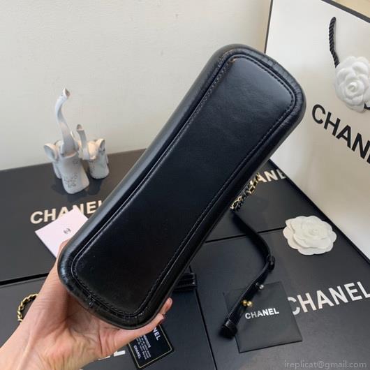 Chanel A93824 Large Hobo Bag Smooth Calfskin Black