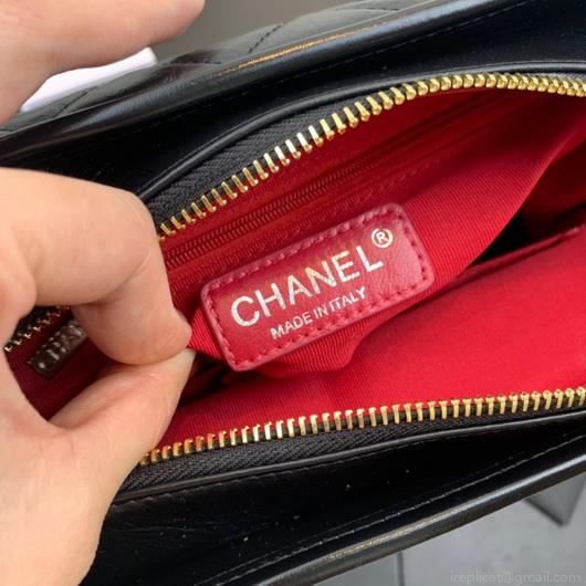 Chanel A93824 Large Hobo Bag Smooth Calfskin Black