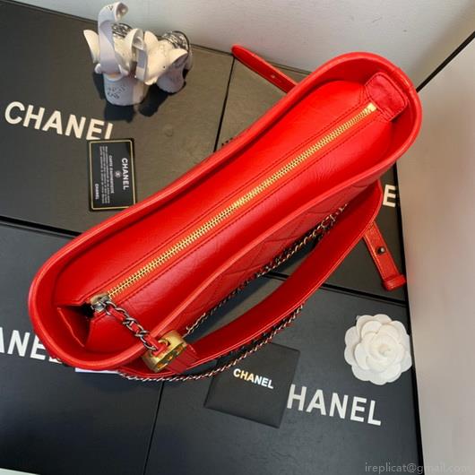 Chanel A93824 Large Hobo Bag Smooth Calfskin Red