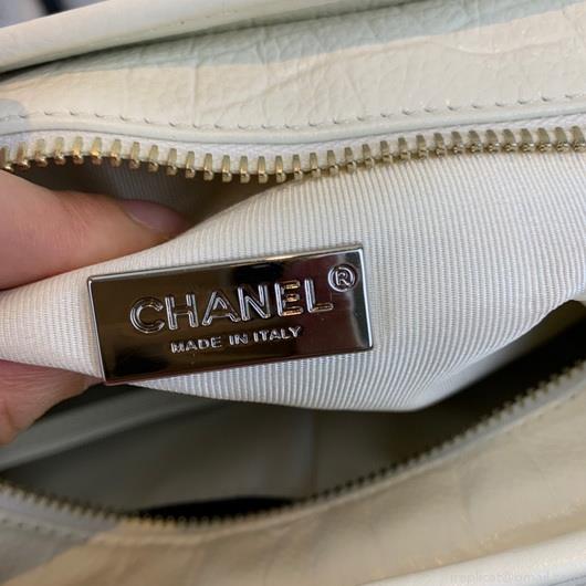 Chanel A93824 Large Hobo Bag Alligator Leather White