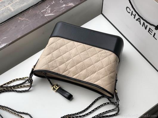 Chanel A93824 Large Hobo Bag Smooth Calfskin Apricot