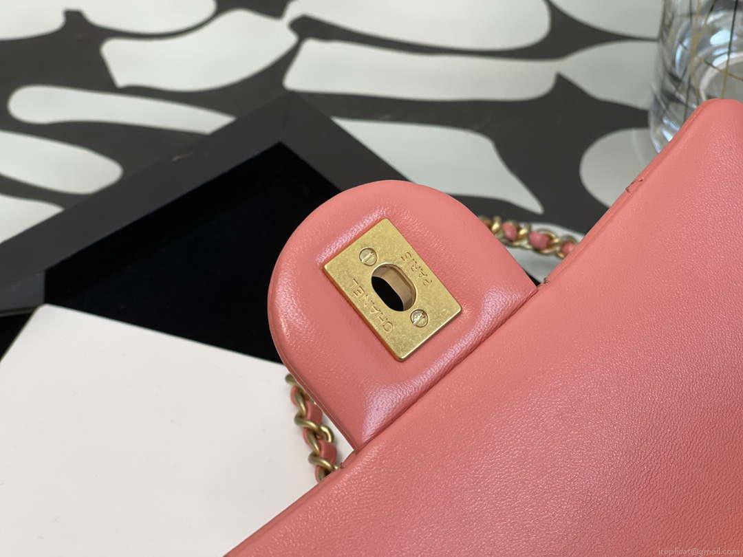 Chanel AS1787 Chanel Mini Flap Bag Lambskin Gold NA117 Pink